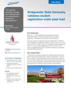 Evaluation / American Association of State Colleges and Universities / Bridgewater State University / New England Association of Schools and Colleges / Load testing / Oracle Database / Quality management / Software testing / Software / Tests