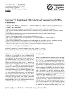 Geochemistry / Halomethanes / Water ice / Ice core / Carbon-13 / Trichlorofluoromethane / Dichlorodifluoromethane / Firn / Isotope analysis / Chemistry / Chlorofluorocarbons / Refrigerants