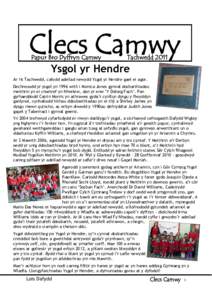 Clecs Camwy Papur Bro Dyffryn Camwy TachweddYsgol yr Hendre