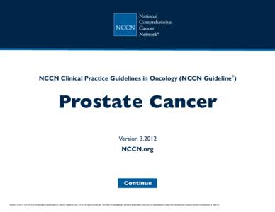 NCCN Guidelines Index Prostate Table of Contents Discussion