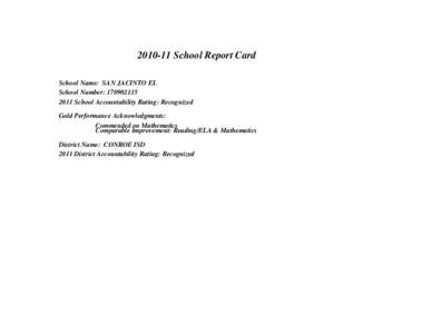 [removed]School Report Card School Name: SAN JACINTO EL School Number: [removed]