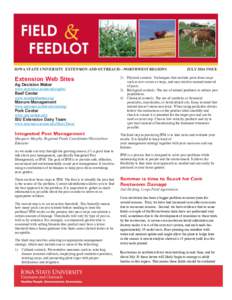 IOWA STATE UNIVERSITY EXTENSION AND OUTREACH—NORTHWEST REGIONS  Extension Web Sites 2)