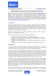 doi> The International DOI Foundation Washington & Oxford  EPS Focus Report “DOI in 2004: What are the tipping points” Excerpts