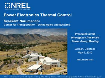 Power Electronics Thermal Control (Presentation)