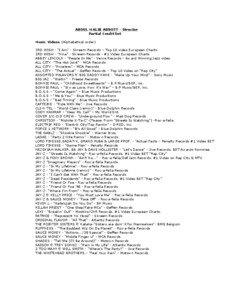 ABDUL MALIK ABBOTT - Director Partial Credit list Music Videos (Alphabetical order)