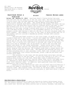 Microsoft Word - Press Release_Hard Rock Biloxi goes Platinum.doc