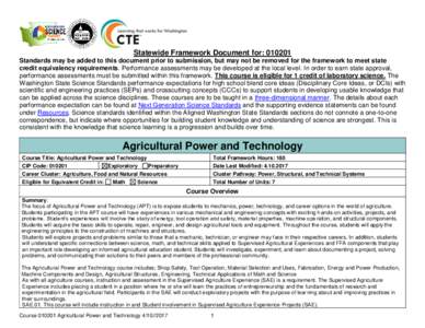 Statewide Framework Document for: Standards may be added to this document prior to submission, but may not be removed for the framework to meet state credit equivalency requirements. Performance assessments may be