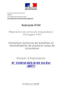 Dossier exploitation n° Vil 2017 S40 A104 INT OA23200 MRT1