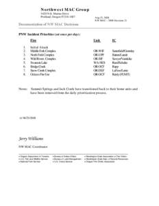 Northwest MAC Group 5420 N.E. Marine Drive Portland, OregonAug 25, 2008 NW MAC – 2008 Decision 21