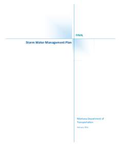 FINAL  Storm Water Management Plan Montana Department of Transportation