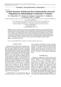 ISSN[removed], Molecular Biology, 2009, Vol. 43, No. 1, pp. 47–54. © Pleiades Publishing, Inc., [removed]Original Russian Text © B.A. Malyarchuk, M.V. Derenko, D.I. Berman, T. Grzybowski, N.A. Bulakhova@c, A.P. Kryu