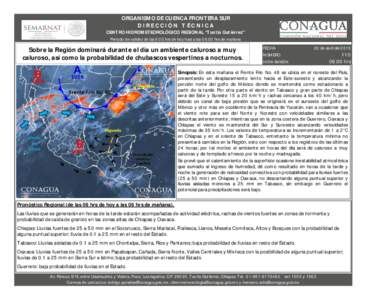 ORGANISMO DE CUENCA FRONTERA SUR DIRECCIÓN TÉCNICA CENTRO HIDROMETEOROLÓGICO REGIONAL 