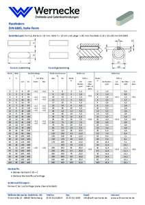   Passfedern  DIN 6885, hohe Form     Bestellbeispiel: Form A, Breite b = 16 mm, Höhe h = 10 mm und Länge l = 80 mm: Passfeder A 16 x 10 x 80 mm DIN 6885  t2