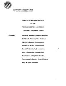 AGENDA DOCUMENT NO[removed]APPROVED DECEMBER 17, 2009 MINUTES OF AN OPEN MEETING