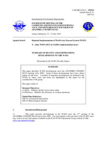 CNS/MET SG/14 – WP/10 Agenda Item[removed]International Civil Aviation Organization   