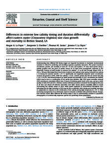 Estuarine, Coastal and Shelf Science[removed]146e157  Contents lists available at ScienceDirect Estuarine, Coastal and Shelf Science journal homepage: www.elsevier.com/locate/ecss