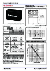 INDIVIDUAL DATA SHEETS  UP-RW1245P1 For standby power supplies. Expected trickle life: 3-5 years at 25°C, Approx. 5 years at 20°C.