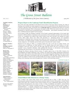 The Grove Street Bulletin Vol. 1, No. 3 A Publication of the Grove Street Cemetery  Spring 2005