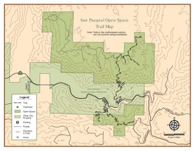 San Pasqual Open Space Trail Map Note: Trails in the northwestern section are not currently being maintained.  180