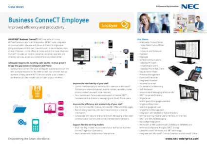 Data sheet  Business ConneCT Employee Improved efficiency and productivity  Employee