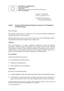 EUROPEAN COMMISSION DIRECTORATE-GENERAL ENVIRONMENT Directorate C - Air quality, Climate change, Chemicals & Biotechnology ENV.C2 - Climate change