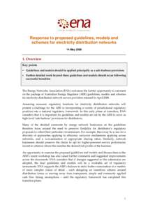 Response to proposed guidelines, models and schemes for electricity distribution networks 14 May[removed]Overview Key points