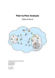 Peer-to-Peer Analysis State-of-the-art Tampere University of Technology Alex Jantunen Sami Peltotalo