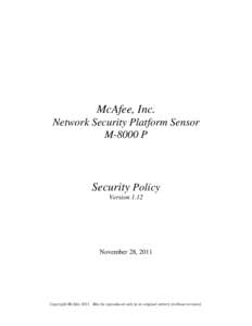 Microsoft Word - 17e - McAfee NetworkSecurityPlatformV6.1 M-8000 P Security Policy V1.12.doc