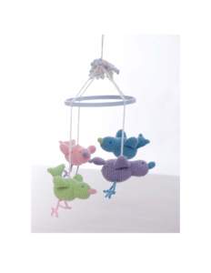 Crochet Baby Birdie Mobile LT1623 Designed by Michele Wilcox. Each bird measures 5 1/4