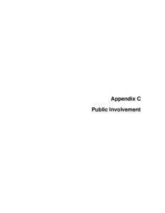 Appendix C Public Involvement Appendix C1 Public Involvement Plan