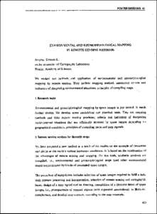 POSTER SESSIONS 83  ENVIRONMENTAL AND GEOMORPHOLOGICAL MAPPING BY REMOTE SENSING METHODS A~oyan,