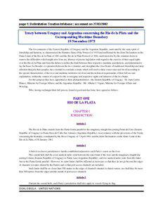 page 1| Delimitation Treaties Infobase | accessed on[removed]Treaty between Uruguay and Argentina concerning the Rio de la Plata and the