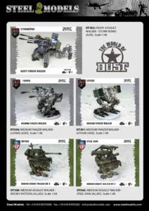 DT302: HEAVY ASSAULT WALKER - STURM KONIG (AXIS). Scale 1:48 DT300: MEDIUM PANZER WALKER LUDWIG (AXIS). Scale 1:48