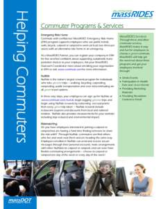 MassRIDES Helping Communities: Commuter Programs & Services