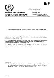 INFCIRC/274/Rev.1 - The Convention on the Physical Protection of Nuclear Material