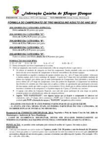 Federação Gaúcha de Pingue-Pongue PRESIDENTE: Altair da Rosa – [removed]Sapiranga) VICE-PRESIDENTE: Fabiano Freitag (Montenegro)  FÓRMULA DO CAMPEONATO DE TRIO MASCULINO ADULTO DO ANO 2014