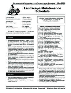 Oklahoma Cooperative Extension Service  HLA-6408 Landscape Maintenance Schedule