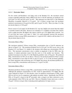 Brandon Generating Station Licence Review Air Quality Impact Assessment[removed]Particulate Matter