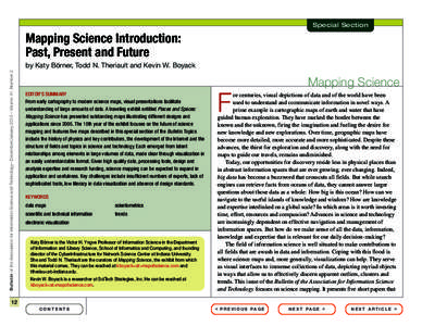 Special Section  Mapping Science Introduction: Past, Present and Future Bulletin of the Association for Information Science and Technology – December/January 2015 – Volume 41, Number 2