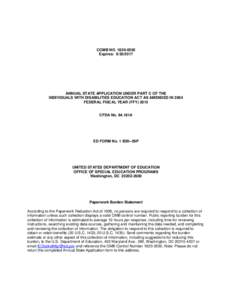 Law / United States / Humanities / Office of Special Education Programs / Individuals with Disabilities Education Act / Paperwork Reduction Act