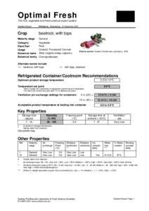 Optimal Fresh The fruit, vegetable and fresh produce expert system Detailed Report