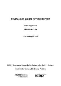 REN21 Renewables Global Futures Report -- Bibliography (draft Jan 16)