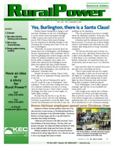 RuralPower  Electronic Edition A newsletter for and about Kansas Electric Cooperatives Vol . LVX ,