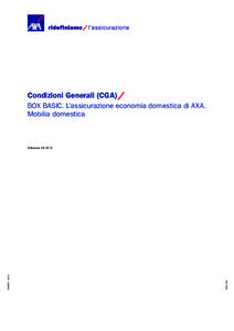 Condizioni Generali (CGA) BOX BASIC. L’assicurazione economia domestica di AXA. Mobilia domestica WGR 716 It