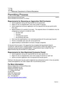 Permitting Process Missouri Geological Survey fact sheet Missouri Geological Survey Director: Joe Gillman[removed]