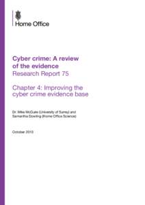 Cyber crime: a review of the evidence
