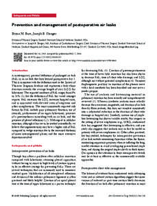 Safeguards and Pitfalls  Prevention and management of postoperative air leaks