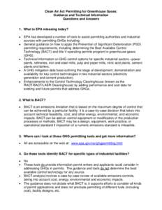 Pollution in the United States / Air pollution in the United States / Best Available Control Technology / Regulation of greenhouse gases under the Clean Air Act / Clean Air Act / United States Environmental Protection Agency / Greenhouse gas / Emission standards / Pollution / Environment