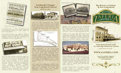 Ear thquake Changes East Long Beach forever Farmers and Merchants Bank was a welcome addition for the many oil workers who moved to East Long Beach. [Rancho Los Cerritos archive]