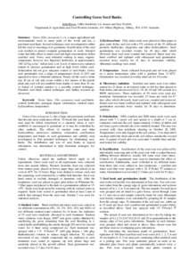 Controlling Gorse Seed Banks John Moore, Libby Sandiford, Liz Austen and Grey Poulish. Department of Agriculture and Food Western Australia, 444 Albany Highway, Albany, WA, 6330, Australia . Summary Gorse (Ulex europaeus